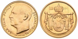 Luxembourg, Grand Duchy, Charlotte, 40 Francs Gold 1964, Prince Felix ...
