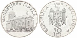 Moldova, Republic, 50 Lei Silver 2000, Manastirea Tabara, KM 12, ...