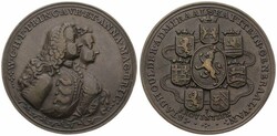 Netherlands, 7 Provinces, Medal in Bronze 1747, Stadhoulder Willem IV ...