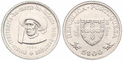 Portugal, Republic, 5 Escudos Silver 1960, 500th Anniversary of the ...