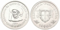 Portugal, Republic, 10 Escudos Silver 1960, 500th Anniversary of the ...