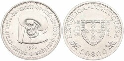 Portugal, Republic, 20 Escudos Silver 1960, 500th Anniversary of the ...