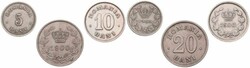 Romania, Kingdom, Carol I, 5, 10 & 20 Bani Copper-Nickel 1900, Crown ...