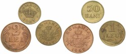 Romania, Kingdom, Mihai I, 50 Bani, 1 Leu &amp; 2 Lei 1947, Various ...