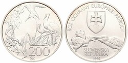 Slovakia, Republic, 200 Korun Silver 1995, Wildlife Protection - ...