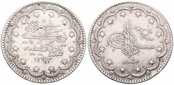 Turkey, Sultanate, Abdul Hamid II, 20 Kurush Silver AH1293/1, Toughra ...