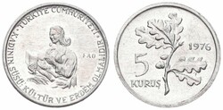 Turkey, Republic, 5 Kurus Aluminum 1976, F.A.O. - Mother ...