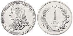 Turkey, Republic, 1 Lira Stainless Steel 1980, F.A.O. - Anatolic ...