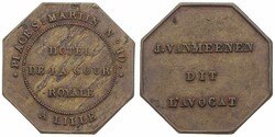 France, Republic, Token in Brass ND, Hotel de la Cour Royale, Place ...
