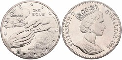 Gibraltar, British Colony, Elizabeth II, 2.8 Ecus Copper-Nickel 1994, ...
