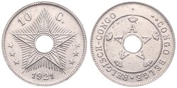 Belgian Congo, Colony, Albert I, 10 Centimes Copper-Nickel 1921, ...