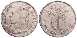 Belgian Congo, Colony, Albert I, 1 Franc Copper-Nickel 1920, Laureate ...