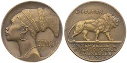 Belgian Congo, Colony, Leopold III, Medal in Gilt Copper 1935 by P. ...