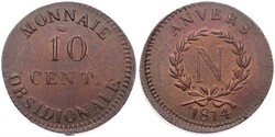 Belgium, Kingdom, Antwerpen (Siege of Antwerp), Napoleon, 10 Centimes ...