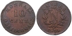 Belgium, Kingdom, Antwerpen (Siege of Antwerp), Napoleon, 10 Centimes ...