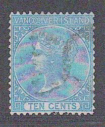 COLOMBIE - O - Iles de Vancouver - N°5 - 10c bleu - TB