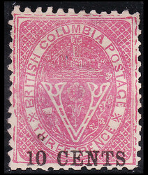 COLOMBIE - O - Col. Britanique - N°8 - 10c s/3p lie de vin - TB