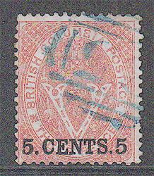 COLOMBIE - O - Col. Britanique - N°13 - 5c s/3p rouge orange - TB