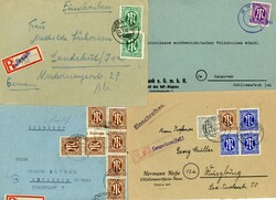 1945/46 - AM-Post, Lot von 25 Belegen, dabei EF/MEF, MiF, 6 R-Briefe, ...