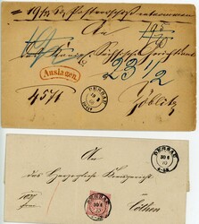 1868/70 - Dessau, zwei Belege, Postvorschussbrief mit rot. ...