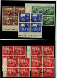 1946/48 - Gemeinschaftsausgaben, Lot von 5 Steckkarten mit HAN, OR, ...