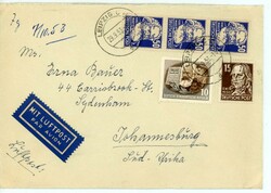 Köpfe II - 15 Pfg. in MiF mit 50 Pfg. Köpfe I senkr. 3er-Streifen ...