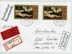 Cranach - MEF 2x 70 Pfg. auf doppelgew. Orts-Eilboten-R-Brief von ...