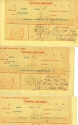 Slowenien - 1920, drei Postschecks nach Ljubljana je rücks. mit ...