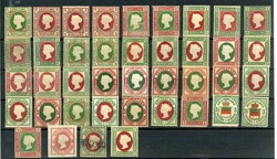 1867/76 - Helgoland, Lot von 40 Werten ab Nr.1 (*), dabei einige ...