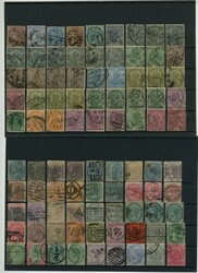 1856/1939 - Indien, Konvolut von dutzenden Freim.-Ausg. auf 5 ...