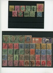 1856/1939 - Indien, Konvolut von dutzenden Freim.-Ausg. auf 5 ...
