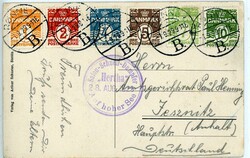 Bornholm (Dänemark) - 1929, AK "S.S Hertha udfar Heiligdommen Rö.", ...