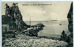 Bornholm (Dänemark) - 1929, AK "S.S Hertha udfar Heiligdommen Rö.", ...