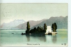 Clarens (Schweiz) - 1911, color. AK "Clarens, la petite ile", rücks. ...