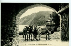 Clovelly (Großbritannien) - 1913, AK "Clovelly Labourers", rücks. ...