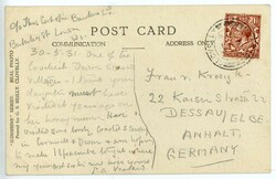 Clovelly (Großbritannien) - 1931, AK "High Street", rücks. Freim ...