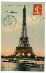 Paris (Farnkreich) - 1913, color. AK "La Tour Eiffel", vs. Freim ...