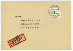 Freim.-Ausg. 54 Pfg. auf doppelgew. R-Brief nach Konstanz vom 1.2.46, ...