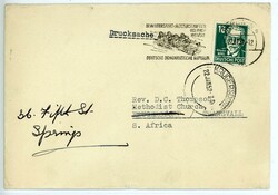 Köpfe I - 10 Pfg. als EF auf Auslands-Drucksache nach Südafrika von ...