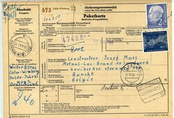 Heuss 2 DM mit 40 Pfg. Olymo. Sommerspiele auf Auslands-Paketkarte ...