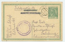 Albanien - Ganzsache 5 Q. grün bedarfsgebraucht als Feldpostkarte ...