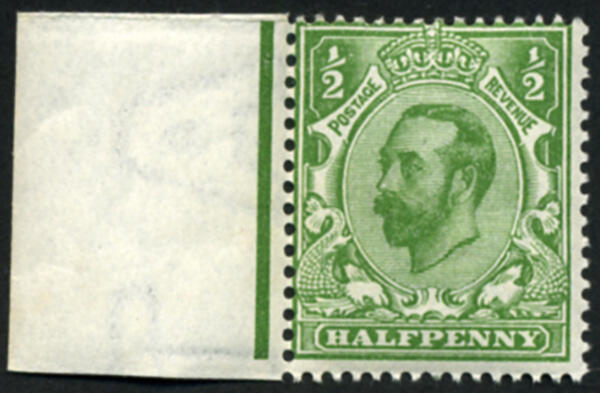 ½d SG 322 (Die 1a) VARIETY, ‘BRIGHT YELLOW-GREEN’ U/M, sheet ...