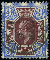 9d SG 306 VARIETY, ‘DEEP DULL REDD PUR & LIGHT BLUE’, SUPERB USED ...