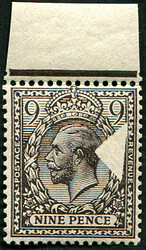 9d SG 392 DRAMATIC ‘DRY PRINT’ VARIETY in shape of a triangle, ...