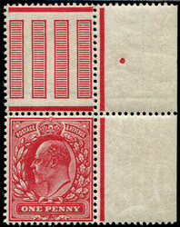 1d SG 281 (Perf 15×14) VARIETY ‘DEEP-CARMINE’ U/M, well centred, ...