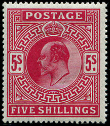 5/- SG 318 VARIETY, ‘DEEP-CARMINE’ U/M, pristine fresh and fab ...