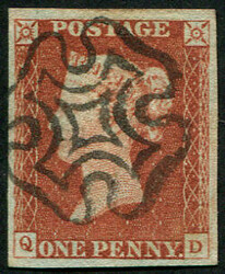 1d Pl.36 ‘QD’ (SG 10, ‘DEEP RED-BROWN’) SUPERB USED, ...