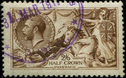 2/6d SG 405 VARIETY, ‘VERY DEEP YELLOW-BROWN’ FU, purple ...