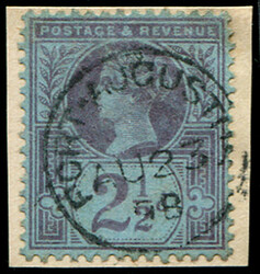 2½d SG 201 VARIETY, ‘VERY PALE-PURPLE’, superb used, upright ...