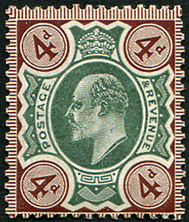 4d SG 238 VARIETY, ‘DARK GREEN AND CHOC.BROWN'(C) MINT, fresh M/M. ...